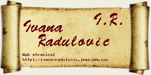 Ivana Radulović vizit kartica